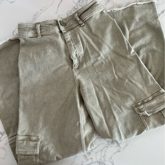 ZARA Marine Cargo Jeans – Size 4, Green - Picture 2 of 4